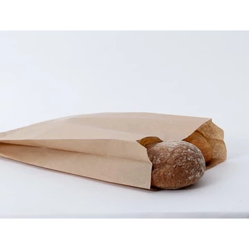 Éltalpas oldalredős papírzacskó, 18x35 cm, natúr barna