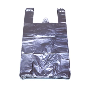 Ezüst ingvállas reklámtáska – 28×50 cm nylonzacskó