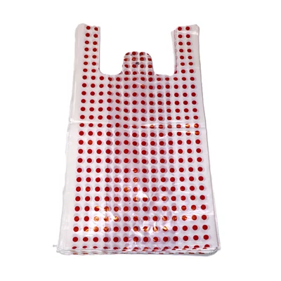 Pöttyös ingvállas reklámtáska - 28x47 cm nylonzacskó